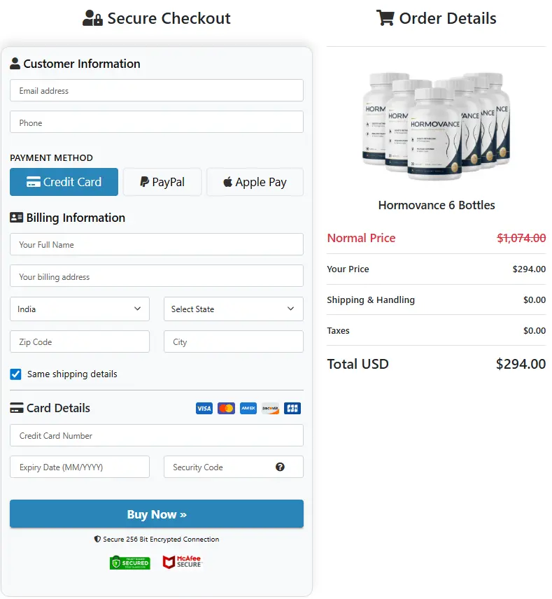 HormoVance- Secure Page